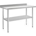 Nexel 48W x 24D 18 Gauge 430 Stainless Steel Workbench 2 Backsplash and Undershelf 319059